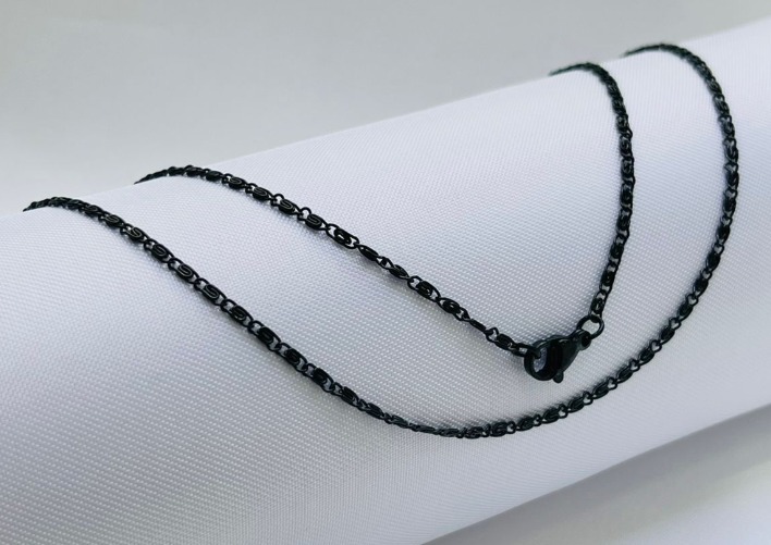 Cadena Negra Caracol 0.8mm